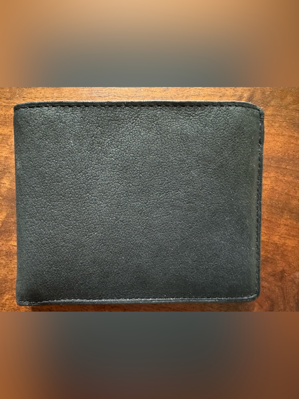 Black Top Grain Leather Bifold Wallet